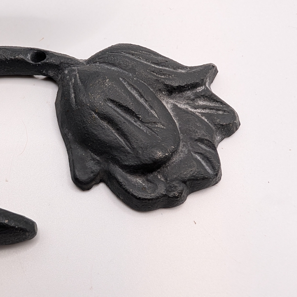 Black Cast Iron Tulip Hook 🌷- Included 2 Screws